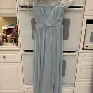 Dessy Collection Light Blue Spaghetti Strap Dress